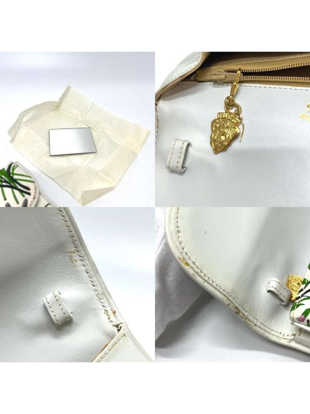 Gucci Handbag Flora Canvas Leather White Multi - Picture 9 of 9